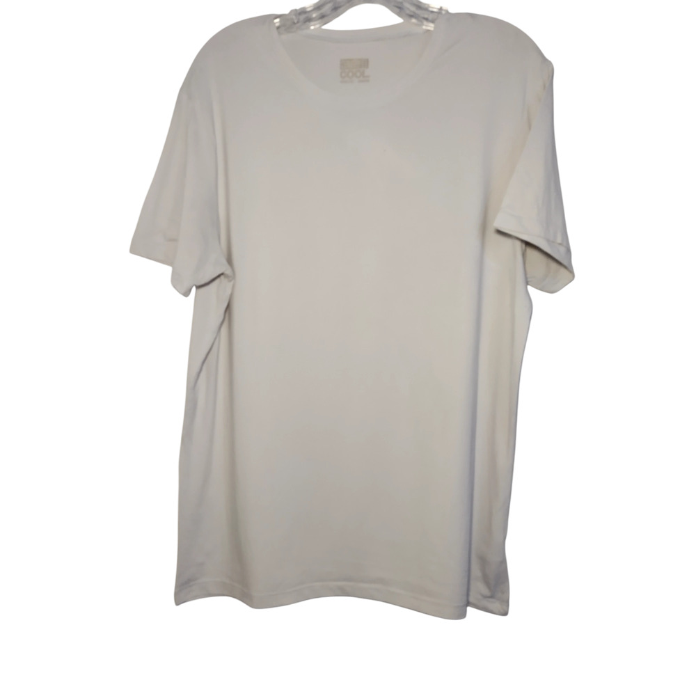 32 Cool Mens Round neck Pullover Short Sleeve Activewear Top White Large